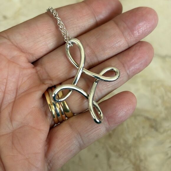 Tiffany & Co. Elsa Peretti Extra Large Infinity Cross 28” Chain Rare - Picture 5 of 12
